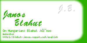 janos blahut business card